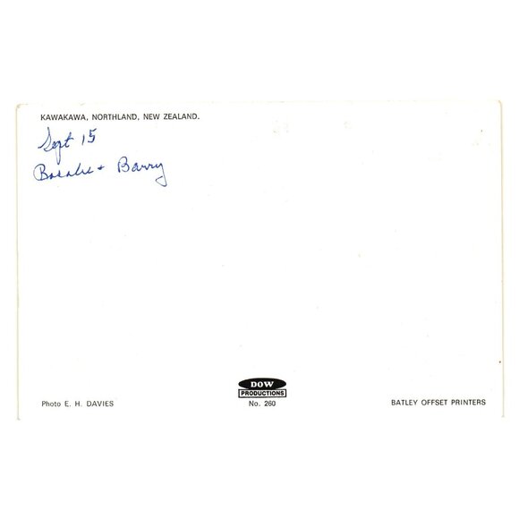 Kawakawa New Zealand Vintage Postcard Downtown Scene Cars Train Mobil Sign - Picture 2 of 2